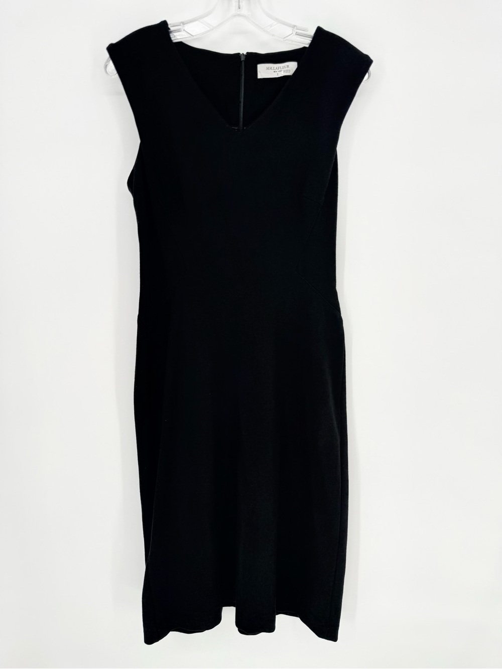 MM LaFleur The Evelyn Dress 8 Black Textured Ponte Quiet Luxury Corporate Core - Picture 3 of 12